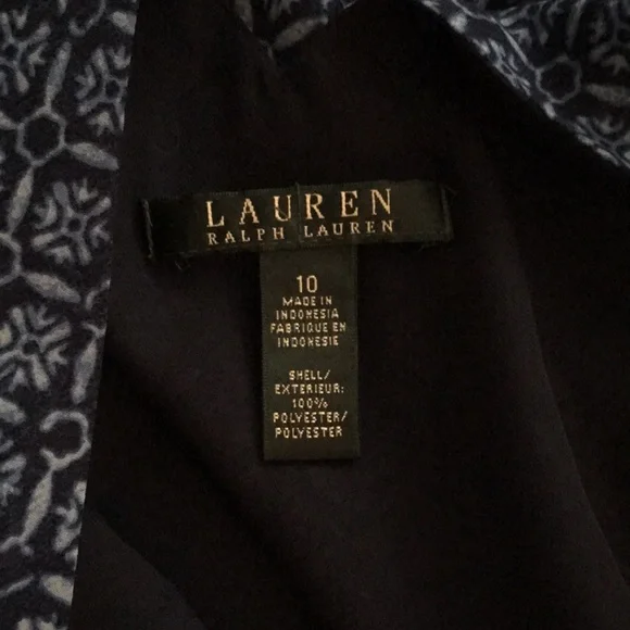 NWT Ralph Lauren blue tile print dress with pockets 10 M - Picture 7 of 9